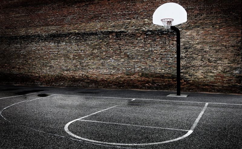 Completed Basketball Hoop on Residential Court